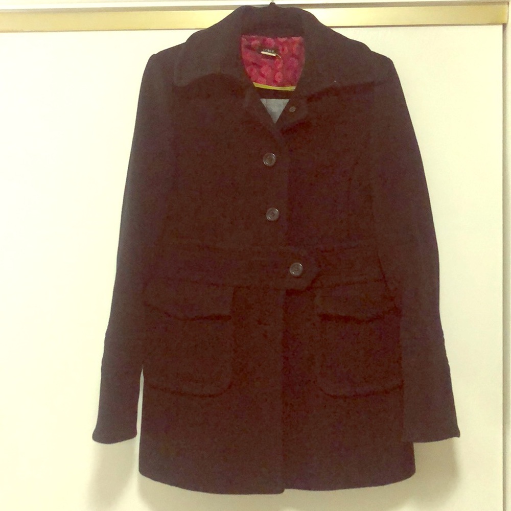 J.Crew heavy wool stadium cloth coat black